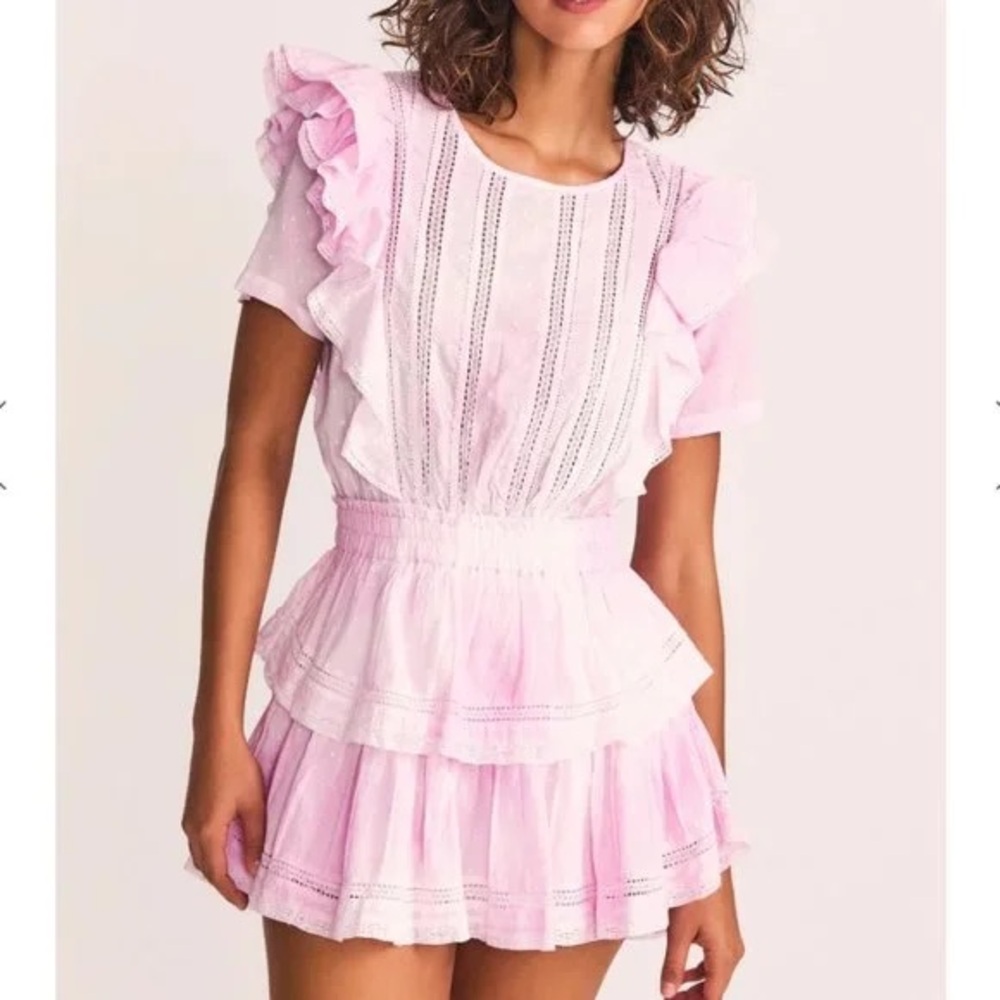 LoveShackFancy Delicate Pink Lace Dress
